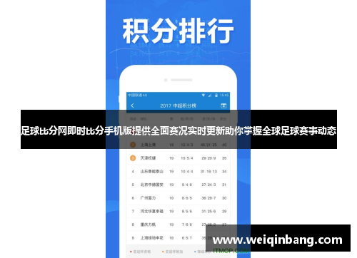 足球比分网即时比分手机版提供全面赛况实时更新助你掌握全球足球赛事动态